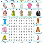 CLOTHES WORDSEARCH 1 Worksheet Free ESL Printable