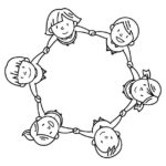 Coloring Page Group Of Children Free Printable Coloring