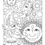 Coloring Page Sun Moon And Stars Free Printable