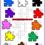 Colours ESL Printable Crossword Puzzle Worksheet For Kids