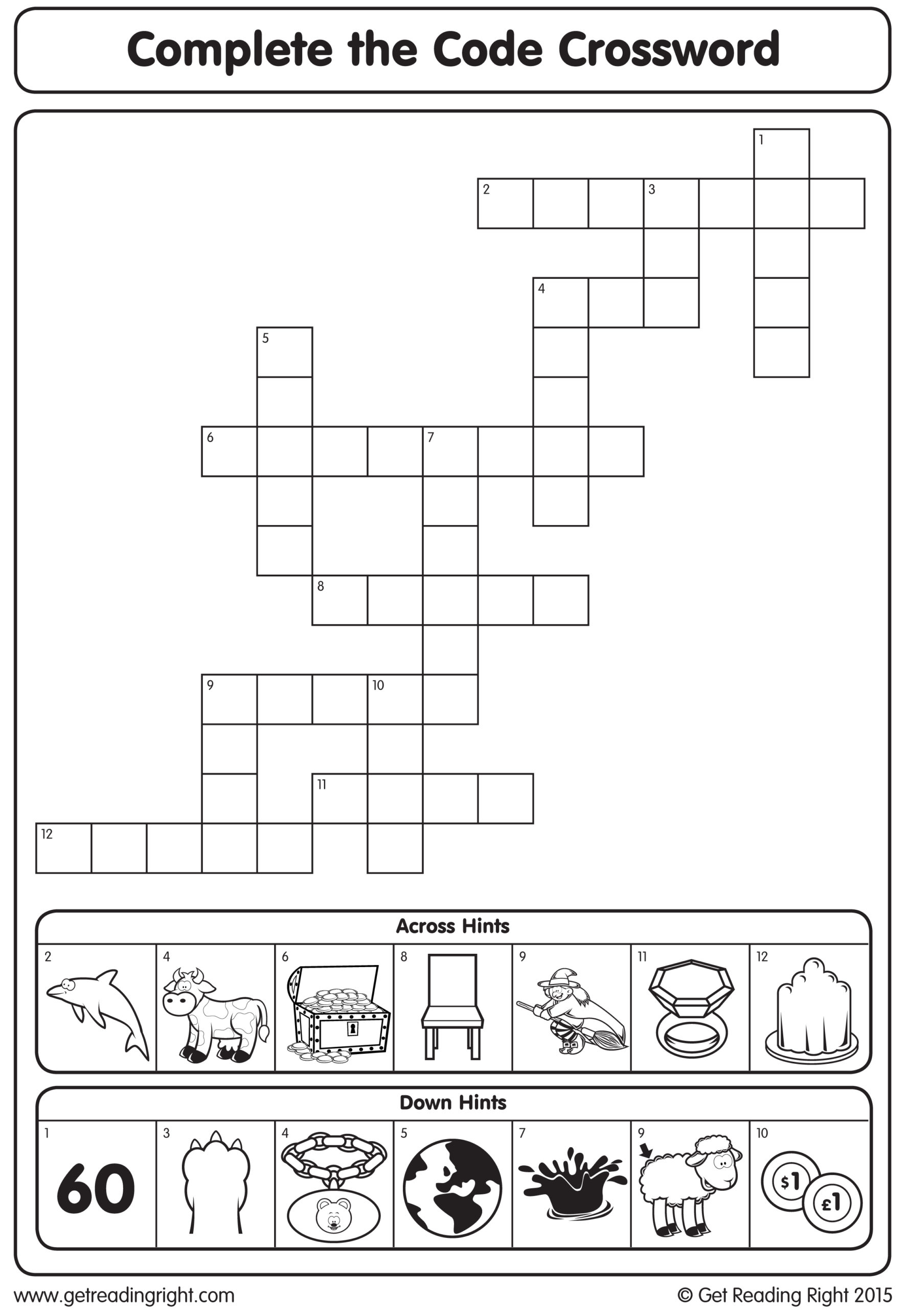 Free Printable One Sheet Crossword Puzzles