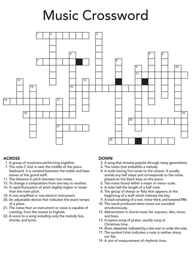 Crossword Puzzles Printable 6th Grade