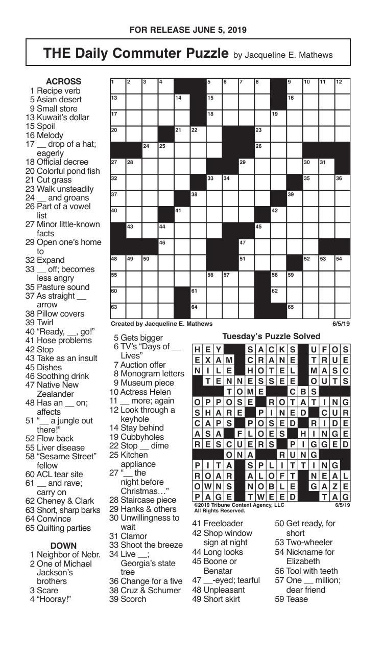 Travel Crossword Puzzles Printable