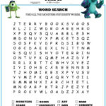 Disney Paper Activities Disney Word Monster University
