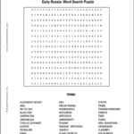 Early Russia Word Search Puzzle Student Handouts