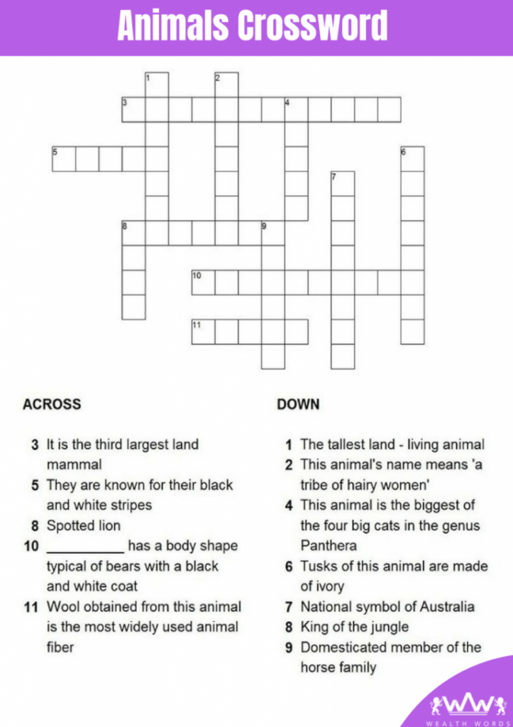 Easy Crossword Puzzle Questions And Answers Askworksheet