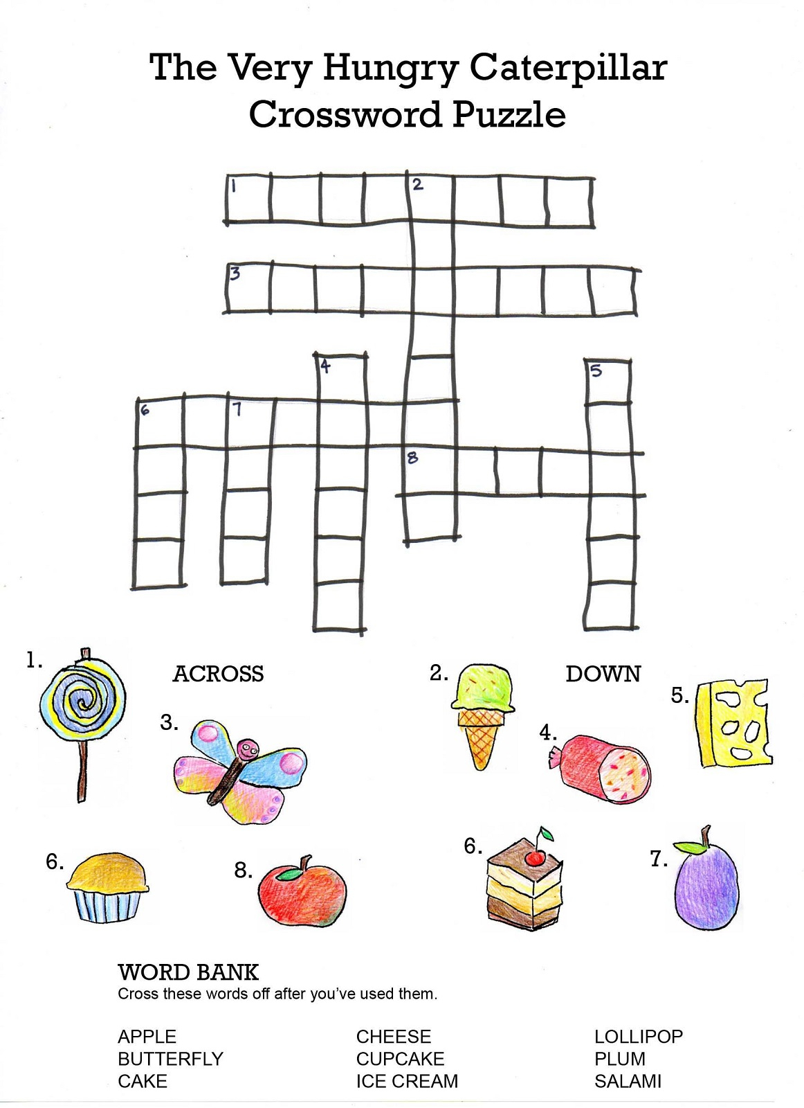 Easy Crossword Puzzles Middle School Printable