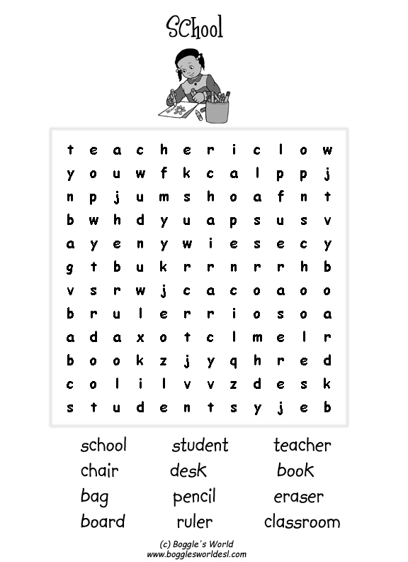 Back To School Crossword Puzzles Printable