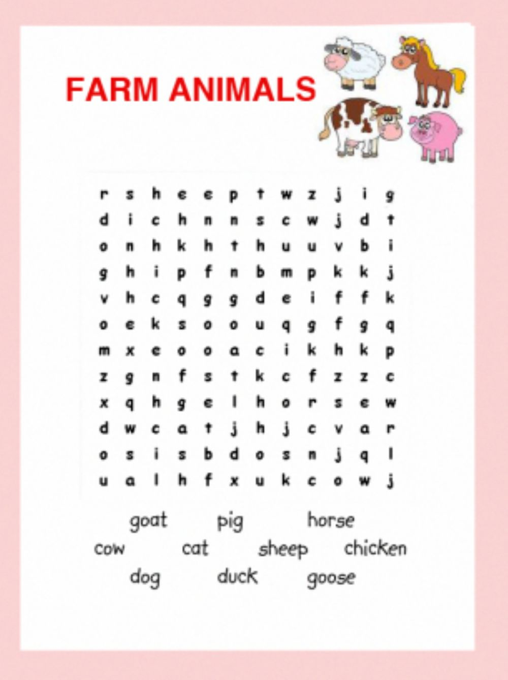 Full Square Crossword Puzzles For Kids Printable
