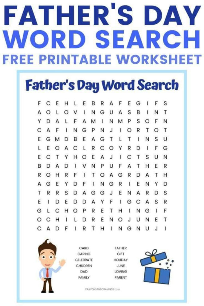 Father S Day Word Search FREE Printable Worksheet With 12