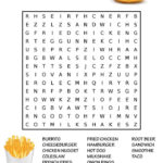 Free Printable Fast Food Word Search Food Words Word