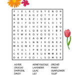 Free Printable Flower Word Search Flower Words