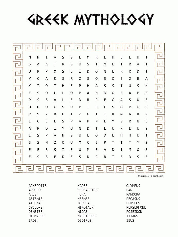 Norse Mythology Crossword Puzzles Printable