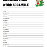 Free Printable Hawaiian Luau Word Scramble Free Printable