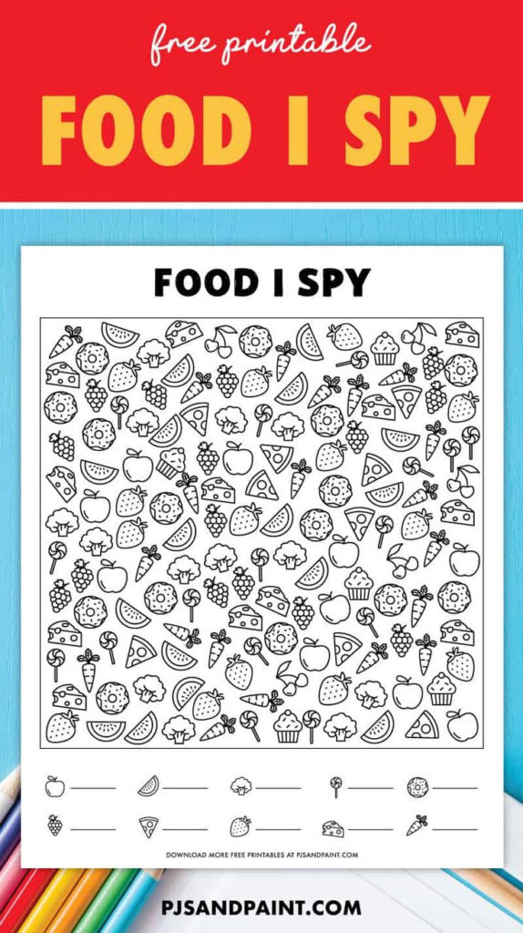 Free Printable I Spy Game Food Themed I Spy I Spy