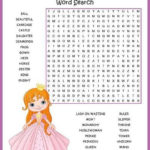 Free Printable Princess Word Search Puzzle Kids Word