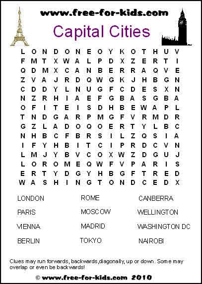 Free Printable Word Search Puzzles For Children Free
