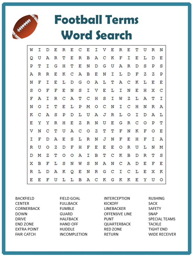 Free Football Crossword Puzzles Printable
