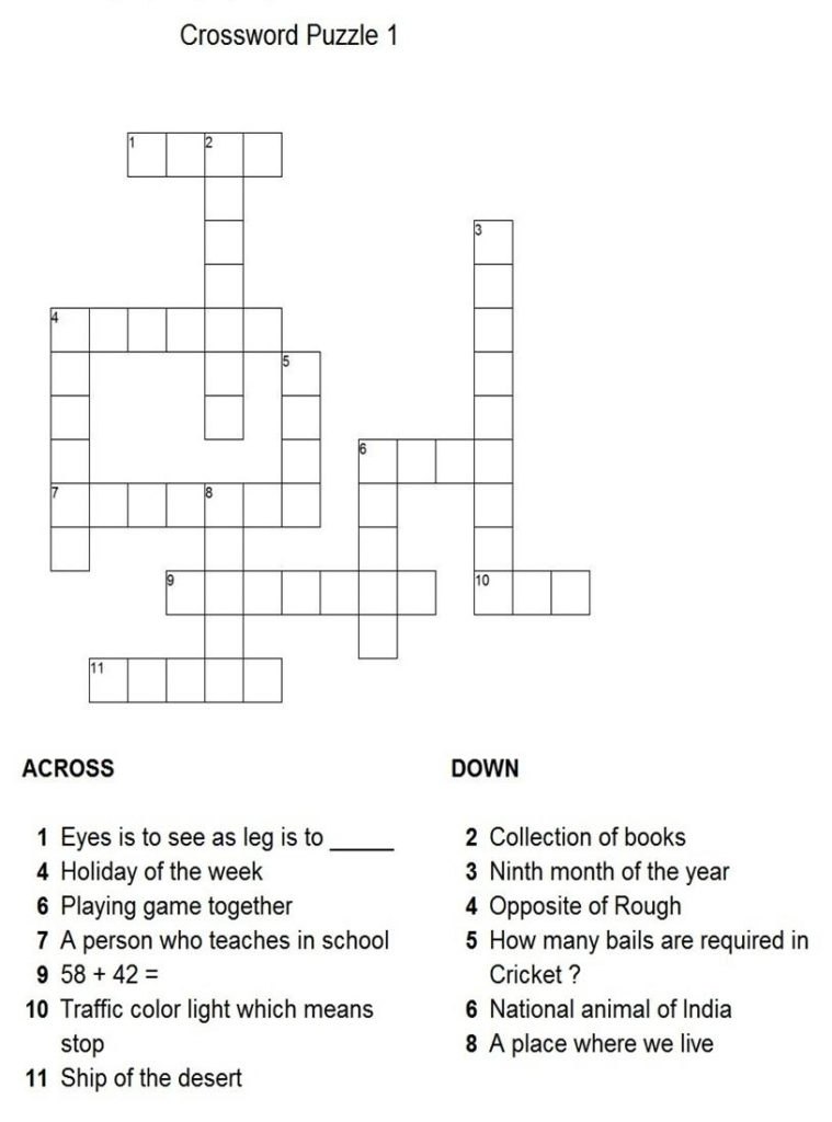 General Crossword Puzzle 1