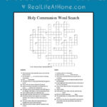 Holy Communion Crossword Puzzle Perfect For First