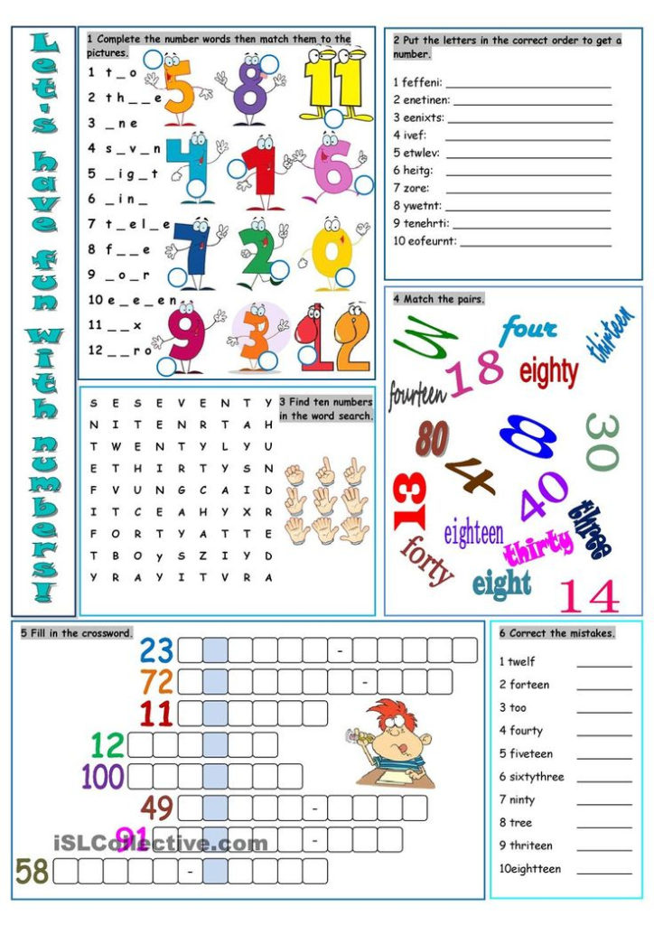 Let S Have Fun With Numbers English Worksheets For Kids