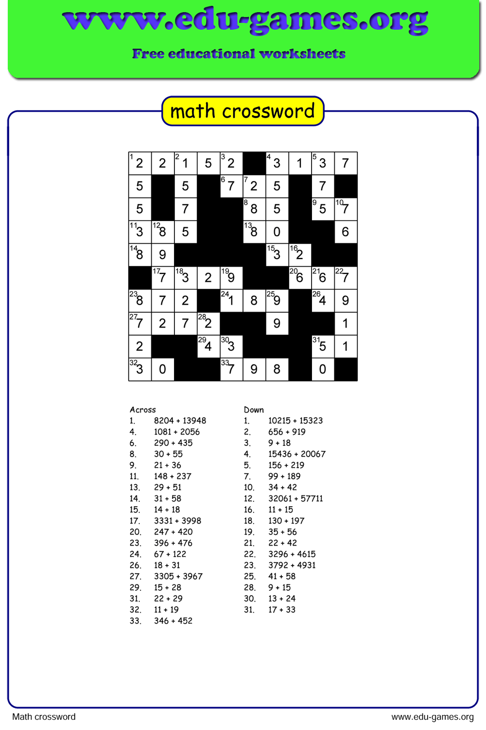 Career Crossword Puzzle Printable