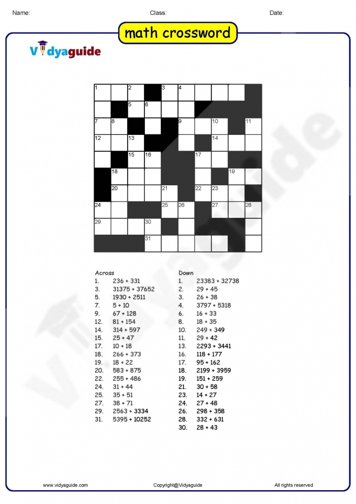 Free Printable Music Crossword Puzzles For Middle School Students