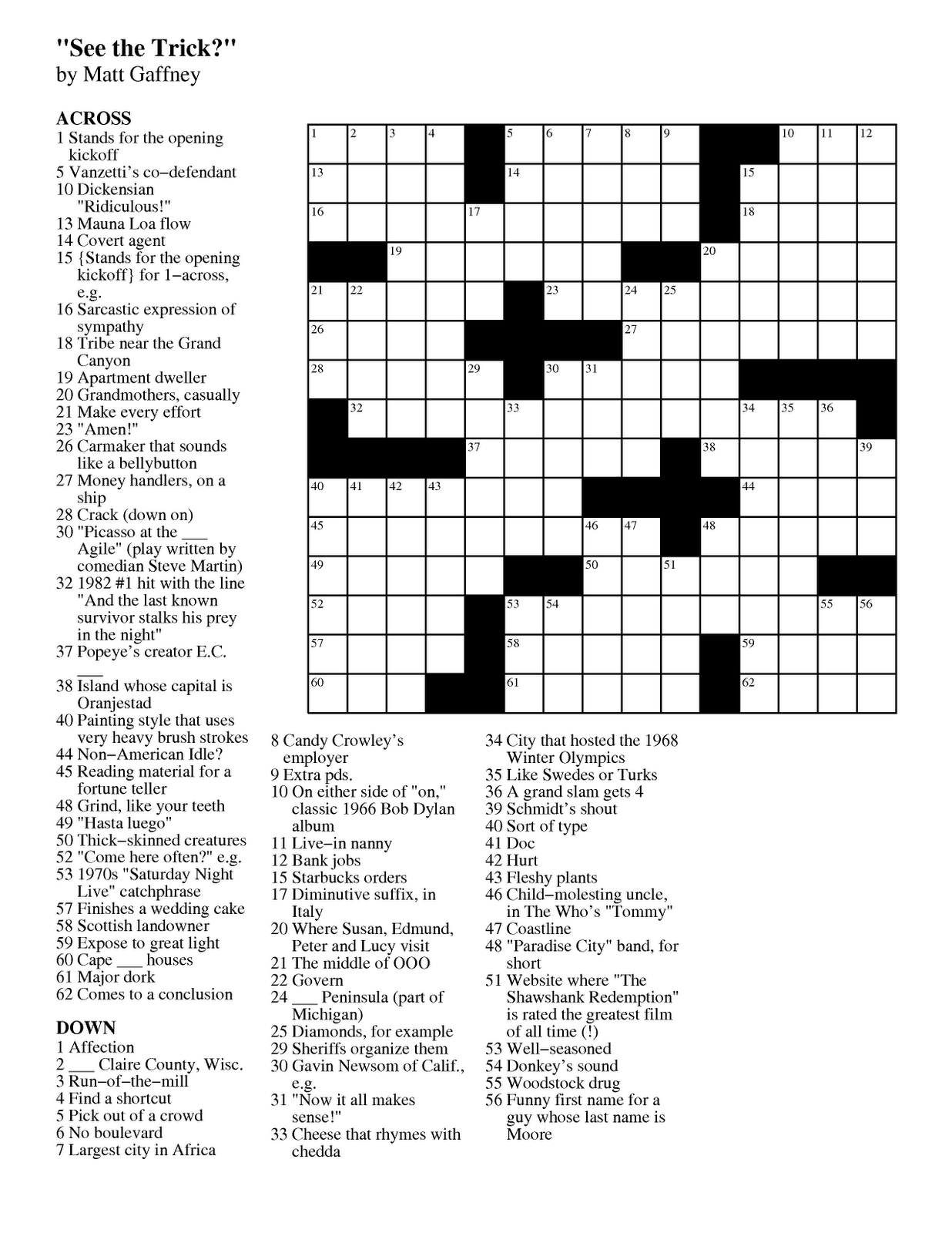 Los Angeles Times Crossword Puzzles Printable