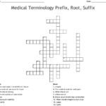 Medical Terminology Prefix Root Suffix Crossword Word Db