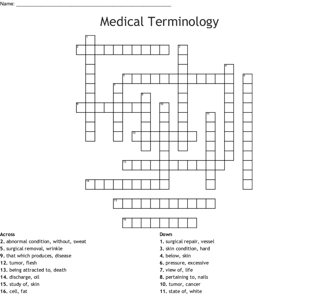 MEDICAL TERMINOLOGY Word Search WordMint
