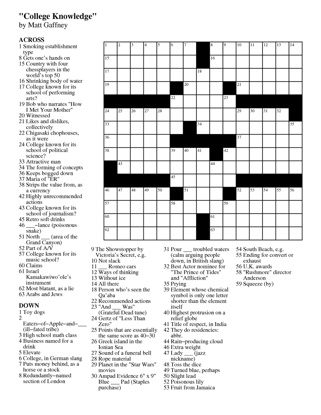 Free Daily Printable Crossword Puzzles November 2022