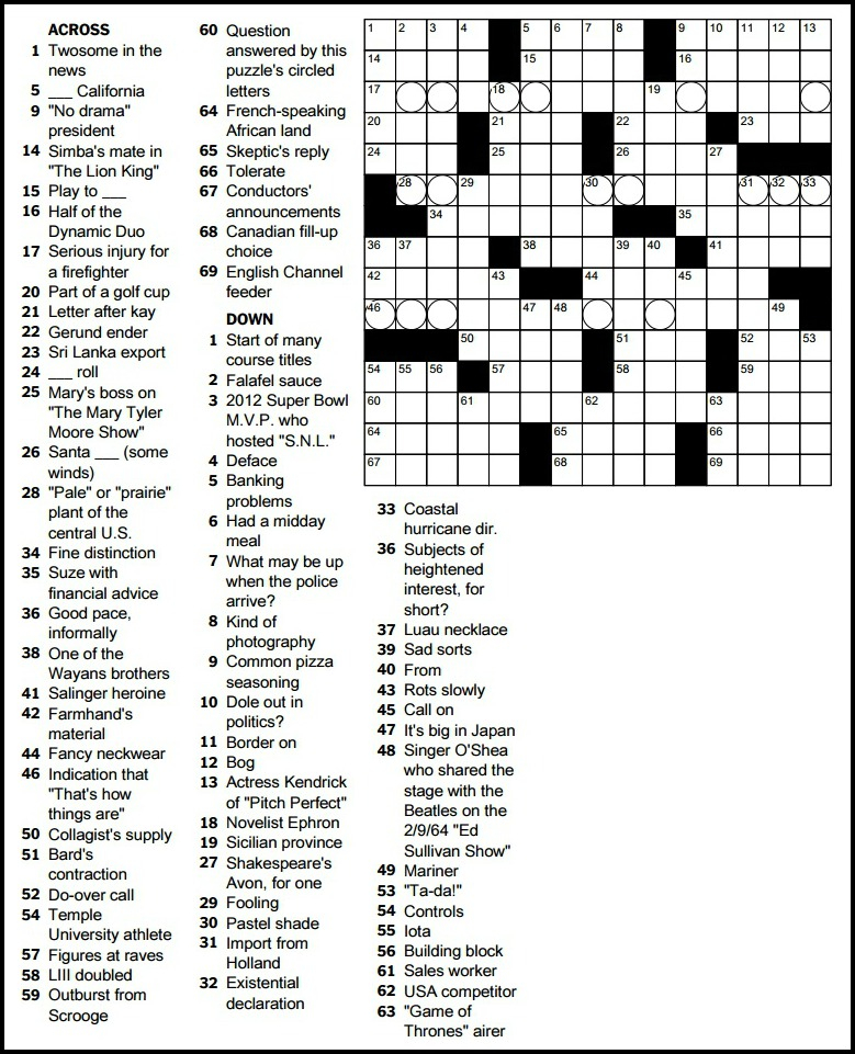 Ny Times Crossword Puzzle Stepindance Fr