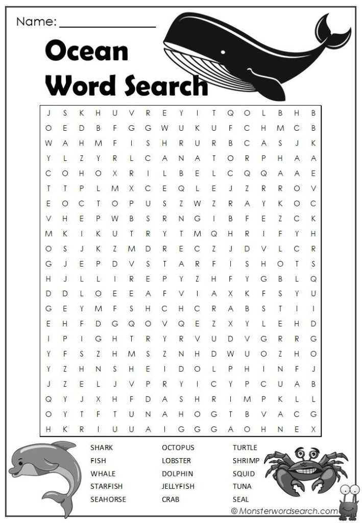 Ocean Word Search Ocean Words Kids Word Search English
