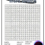 Outer Space Word Search Kindergarten Printables Space