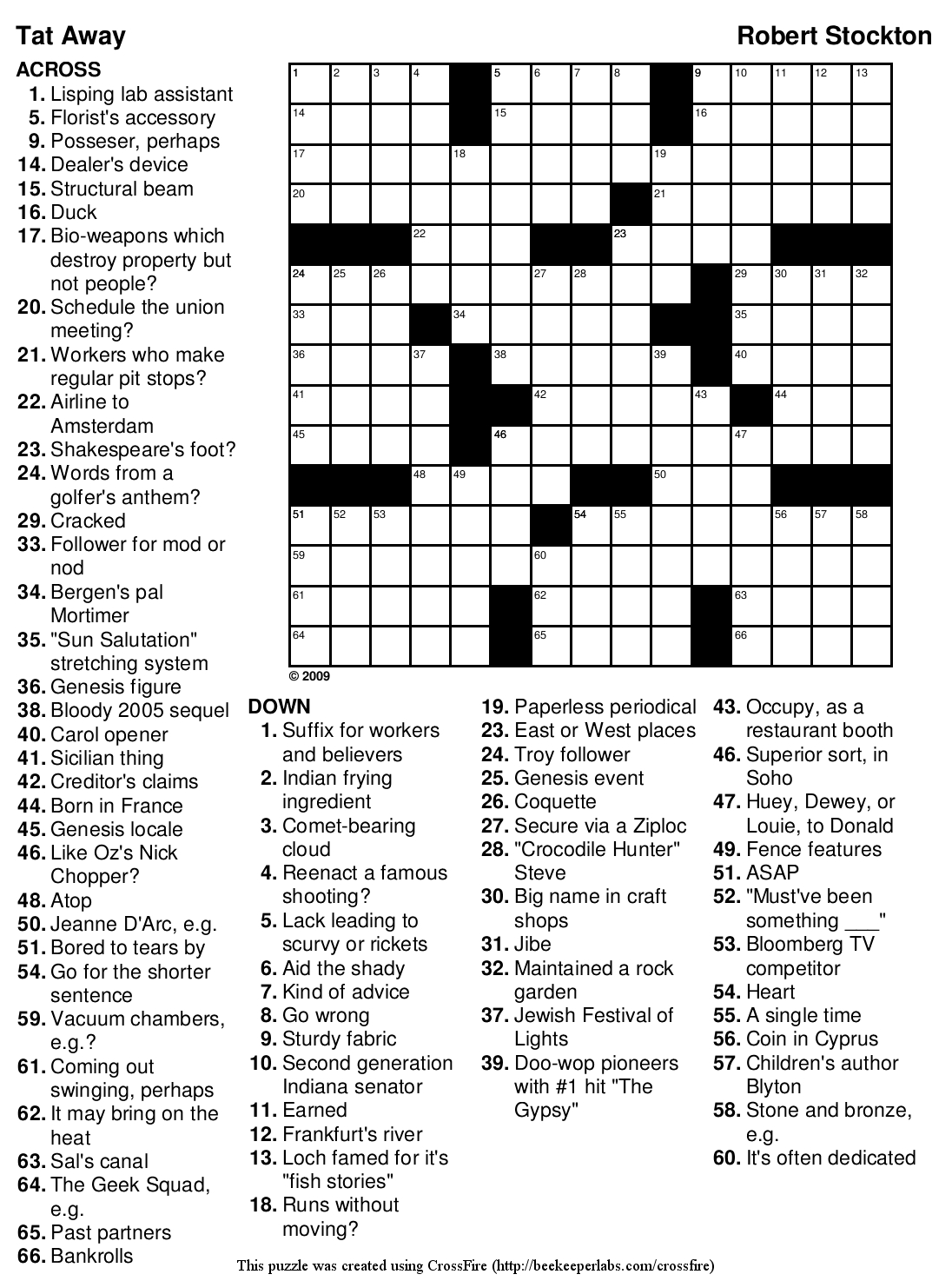 Printable Sunday Nyt Crossword Puzzles
