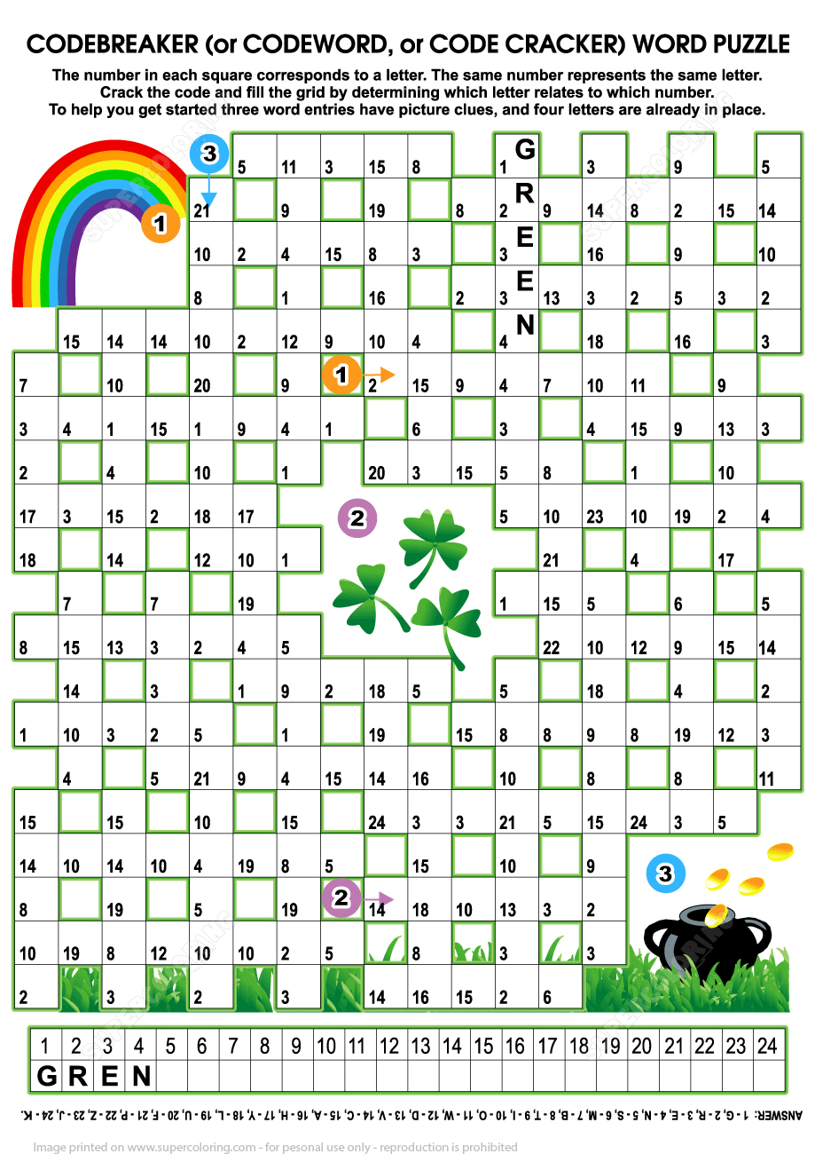 St Patricks Day Crossword Puzzle Printable For Adults