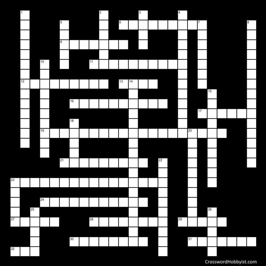 Recovery Crossword Puzzle