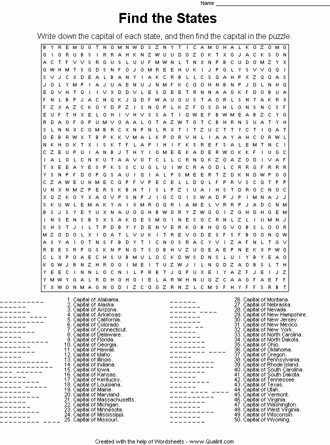 Sample Worksheets Made With Wordsheets The Word Search
