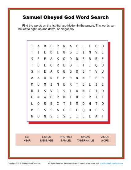 Printable Bible Study Crossword Puzzles