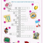 School Subjects Crossword Puzzle English ESL Worksheets