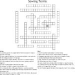 Sewing Terms Crossword Puzzle Answer Key