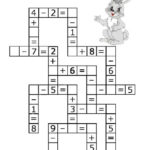 Simple Operations Math Crossword Worksheet School