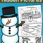 Snowman Hidden Pictures Printables Mamas Learning Corner