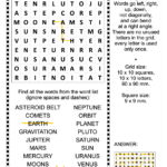 Solar System Zigzag Word Search Puzzle Free Printable