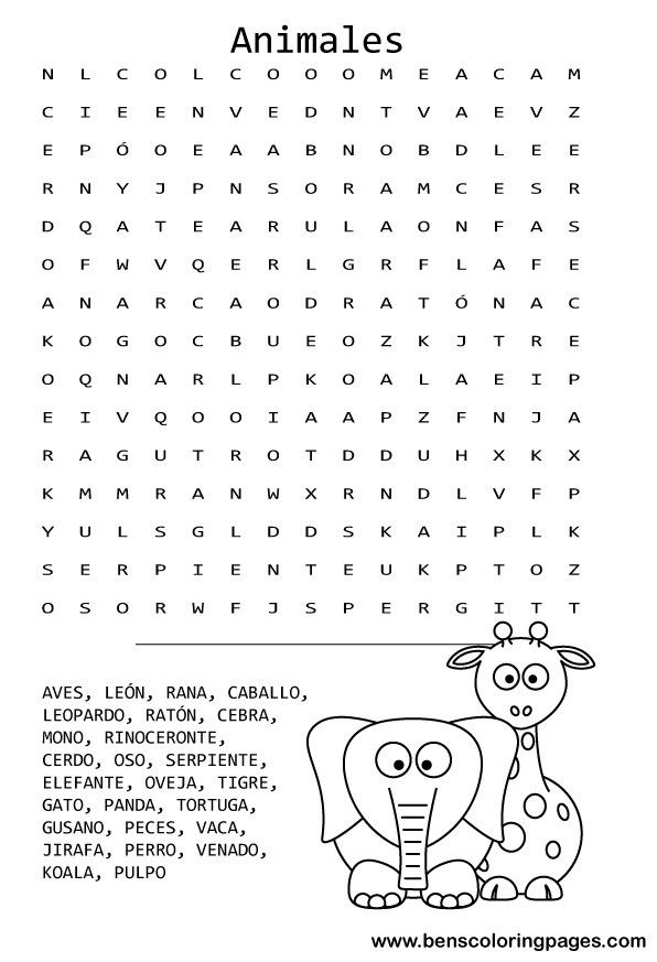Printable Spanish Crossword Puzzles For Beginners