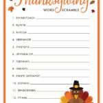 Thanksgiving Word Scramble Free Printable Thanksgiving