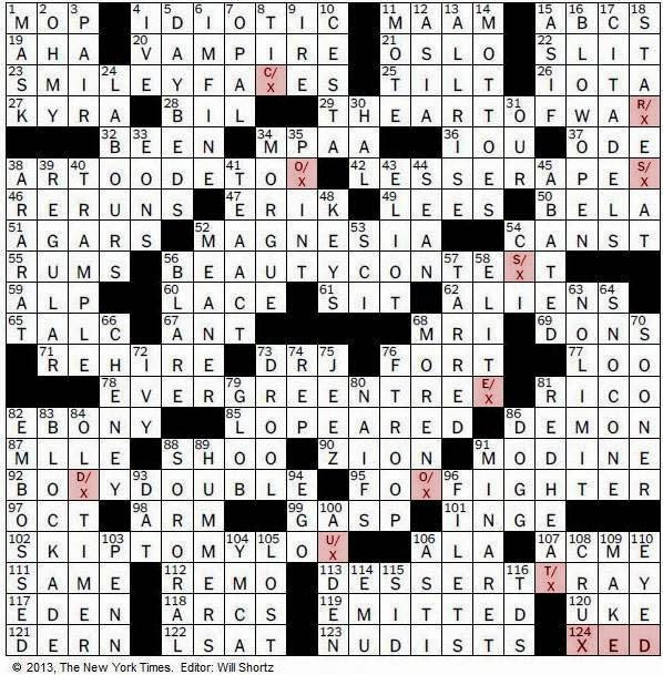 N Y Times Sunday August 11 Crossword Puzzle Printable