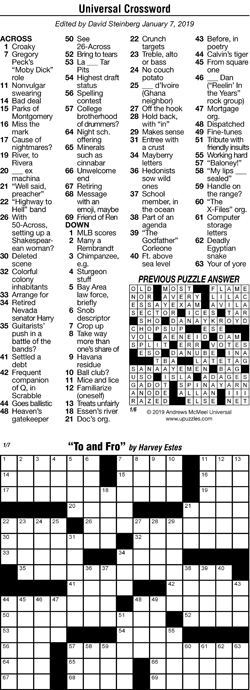 Printable Eugene Sheffer Crossword Puzzles