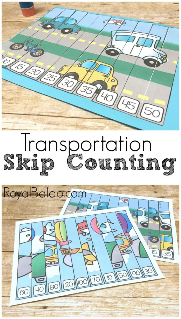 Transportation Skip Counting Puzzles For Hands On Math