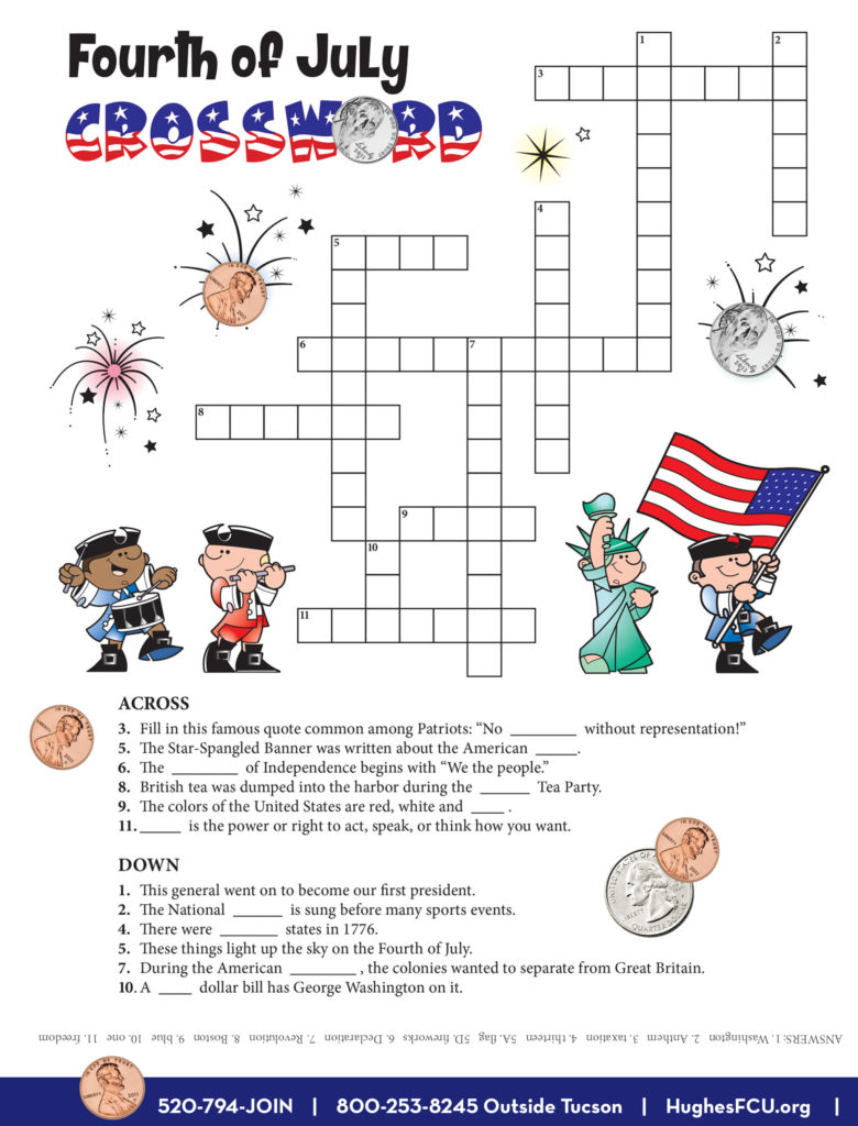Try Your Luck With Fourth Of July Crossword Bear
